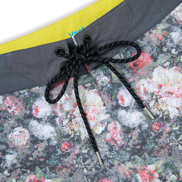 VAST Digi Floral Classic Boardshorts-Black 復古短版衝浪褲