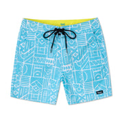 VAST 非洲幾何圖騰復古短版衝浪褲以幾何部落太空圖案覆蓋為特色。