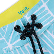 VAST 非洲幾何圖騰復古短版衝浪褲- 天空藍