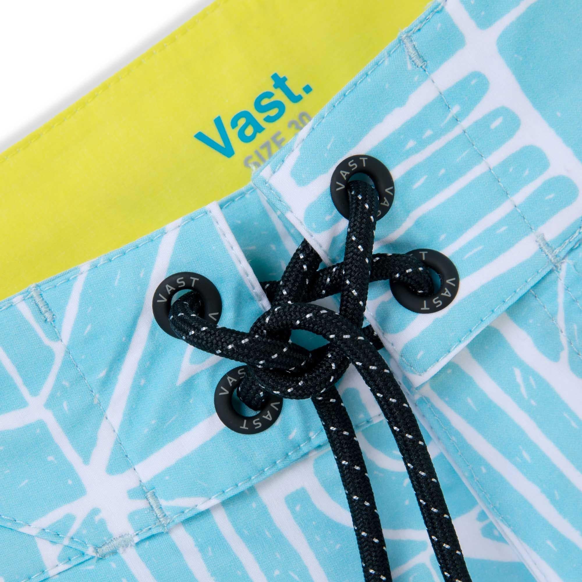 VAST 非洲幾何圖騰復古短版衝浪褲- 天空藍