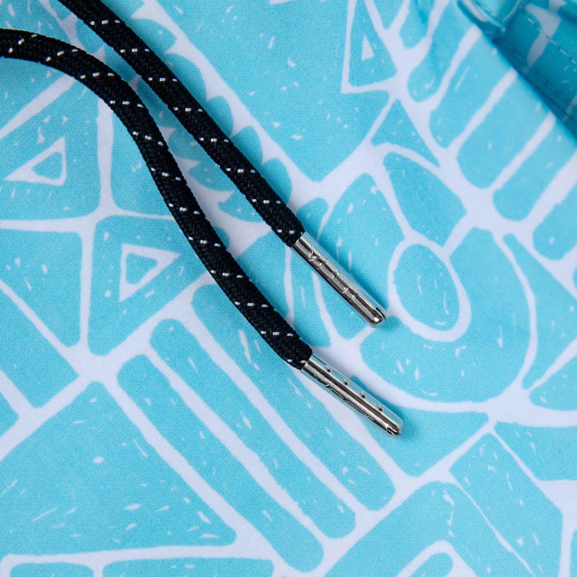 VAST 非洲幾何圖騰復古短版衝浪褲- 天空藍