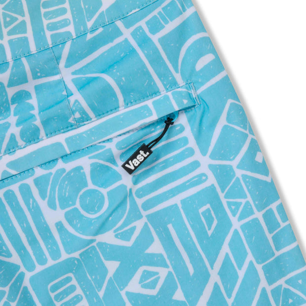 VAST African Stone Retro Classic Boardshorts - Sky Blue 復古短版衝浪褲