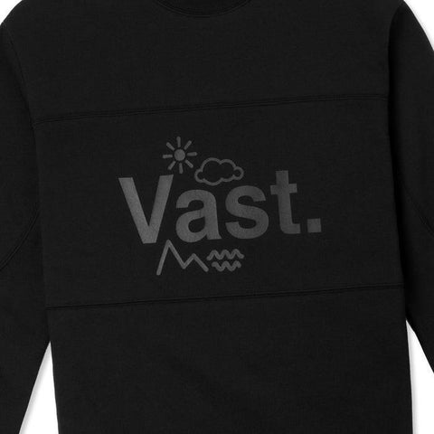 Vast Color Block Crewneck Sweatshirt - Black