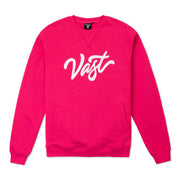 Vast Chenille Script Crewneck Sweatshirt - Vintage Fuchsia