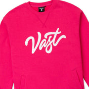 Vast Chenille Script Crewneck Sweatshirt - Vintage Fuchsia