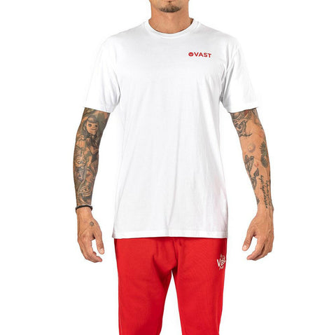 Vast Red Wave Tee - White