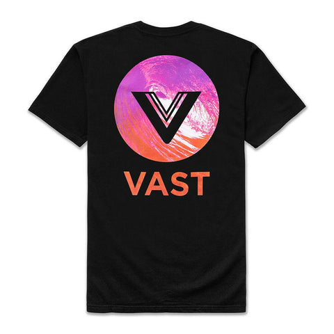 Vast Red Wave Tee - Black