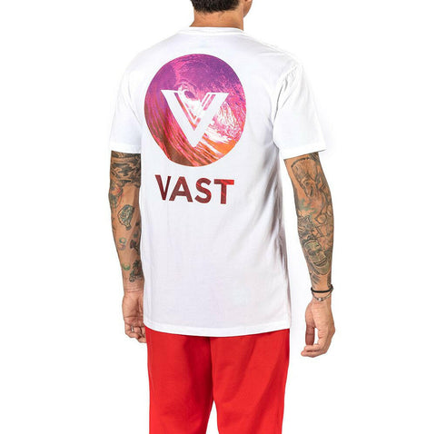 Vast Red Wave Tee - White