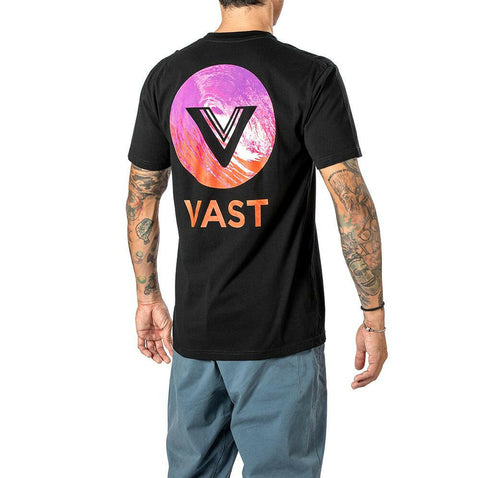 Vast Red Wave Tee - Black