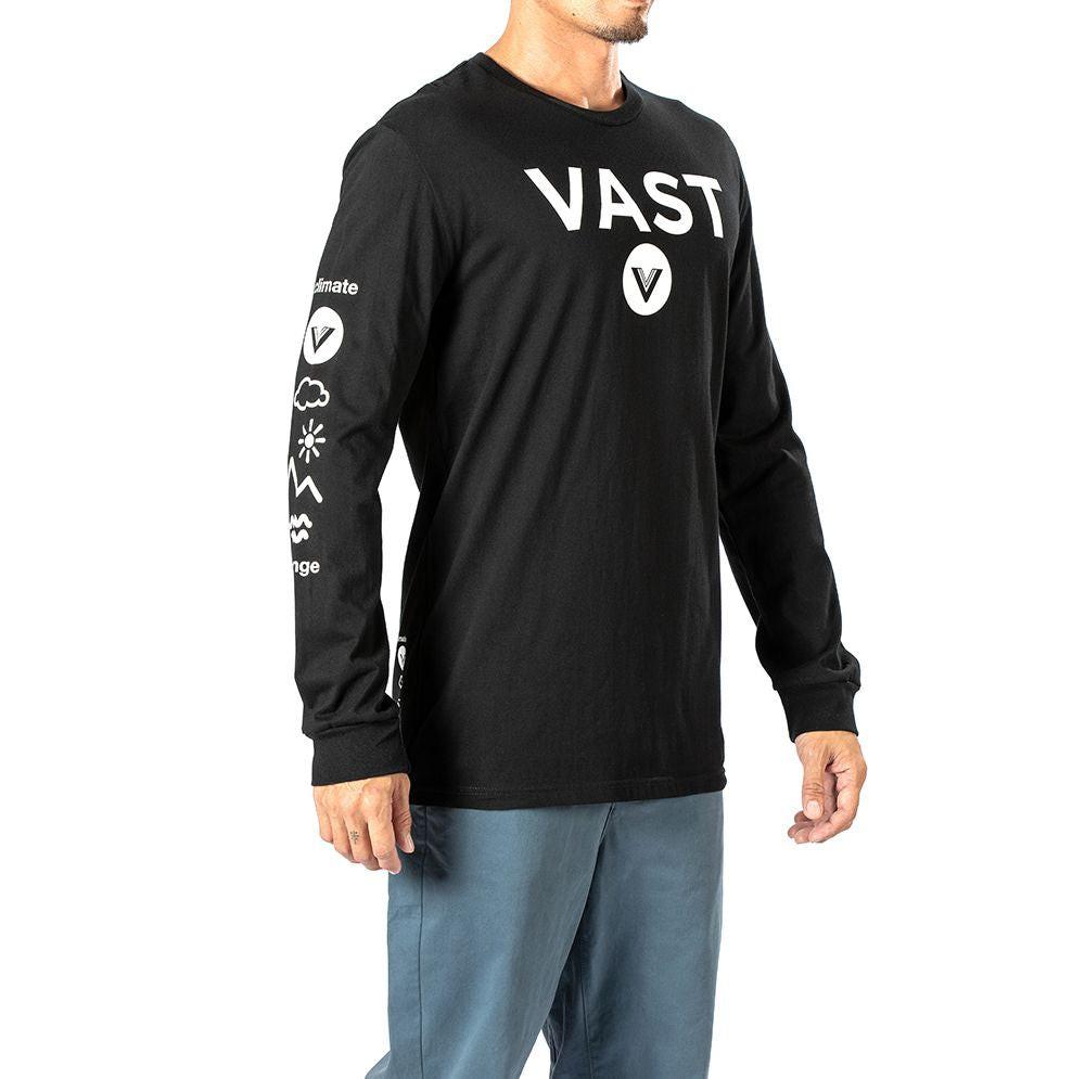 VAST Logo 長袖大學T - 黑色