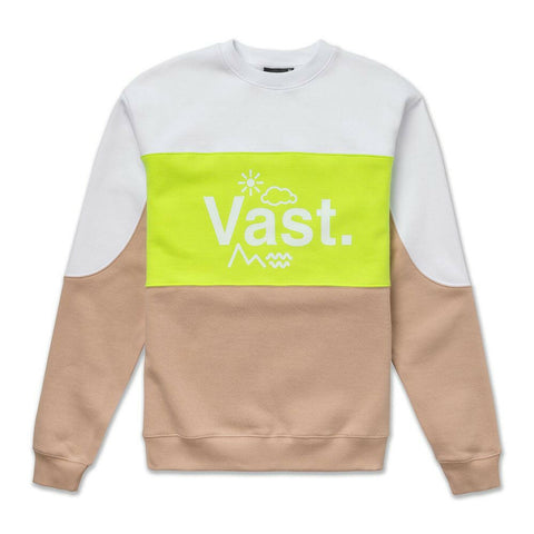 Vast Color Block Crewneck - Safety Yellow