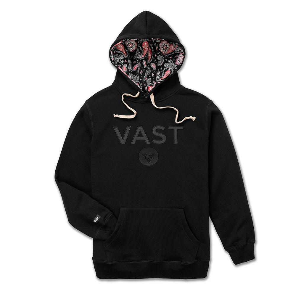 VAST Paisley 圖騰連帽長袖大學T 黑