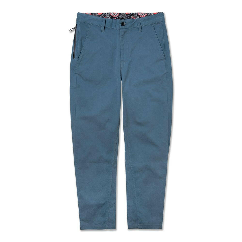 VAST 斜紋棉布窄管長褲不只舒適更具機能性，內裡Paisley圖紋布料更增添了設計感。