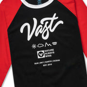 Vast Script Raglan - Black/Red
