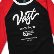 Vast Script Raglan - Black/Red