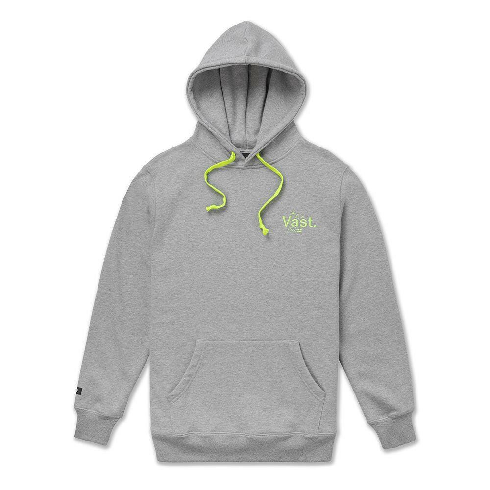 這款極簡風格的VAST Lilu 連帽長袖上衣左胸印有 VAST Elements 標誌，右手腕則點綴經典 VAST 方形標誌，低調中展現品牌識別。