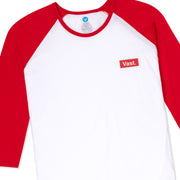 Vast Box Logo Raglan - Red 七分袖上衣