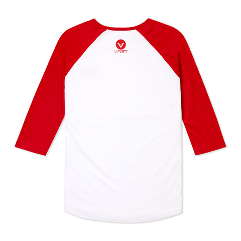 Vast Box Logo Raglan - Red 七分袖上衣