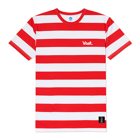 VAST Stripe Red/White 經典條紋防曬機能衝浪T-紅/白
