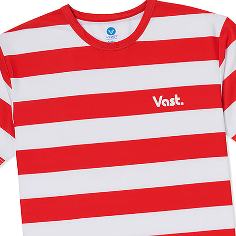 VAST 經典紅白條紋 防曬機能衝浪T Shirt