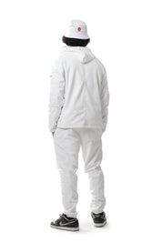 VAST 圖騰連帽長袖大學T 白