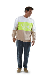 Vast Color Block Crewneck - Safety Yellow