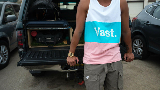 Vast Color Block Tank - Aqua Multi