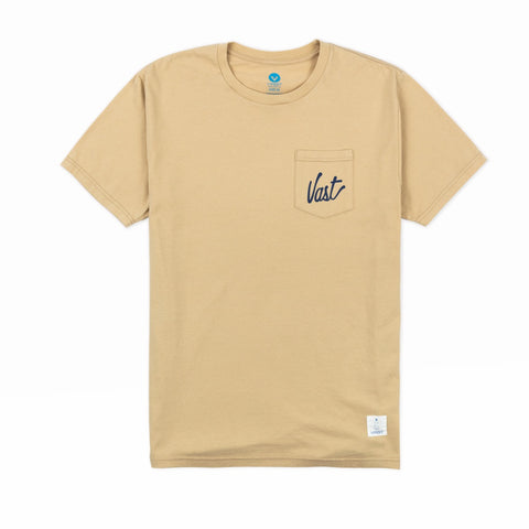 Vast Pocket Script Tee - Khaki 短袖T恤