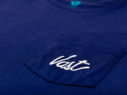 VAST Pocket Script Washed Tee - Blue 短袖T恤