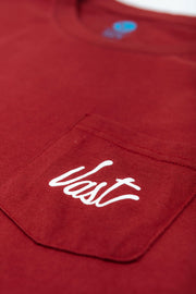 VAST Pocket Script Washed Tee - Red 短袖T恤