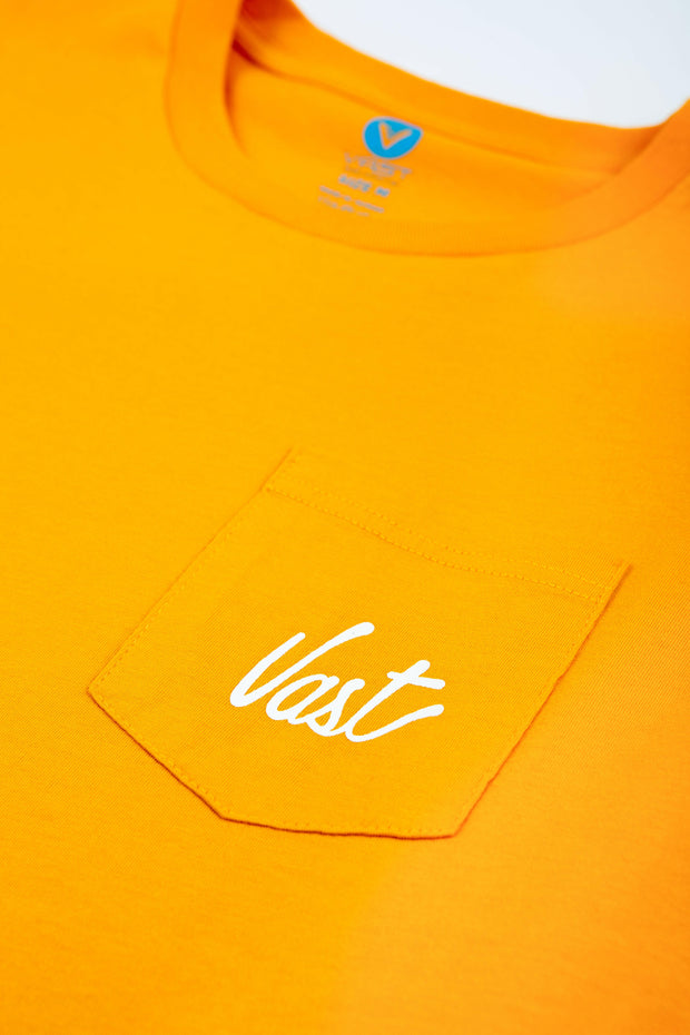 Vast Pocket Script Washed Tee - Ochre 短袖T恤