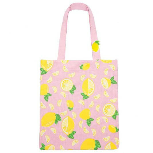 SUNNYLIFE LEMON CANVAS TOTE BAG